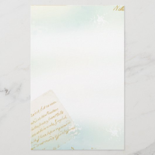 青のパリの文房具からの手紙 便箋 (正面)