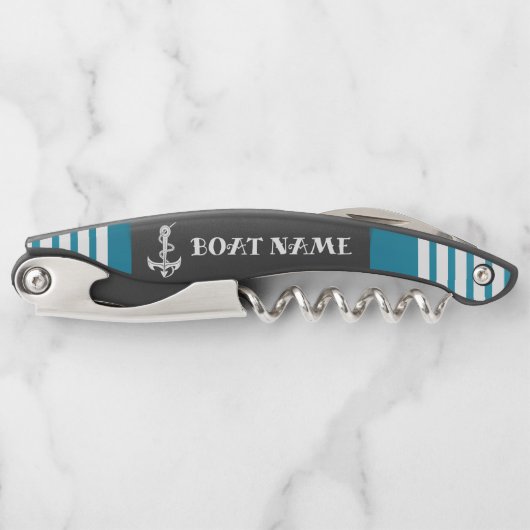 青のパーソナ航海のライズいかり ソムリエナイフ (正面)