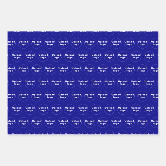 青のビジネスロゴのシームレスなパターン ラッピングペーパーシート (正面3)