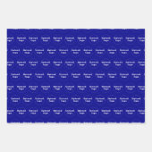 青のビジネスロゴのシームレスなパターン ラッピングペーパーシート (正面2)