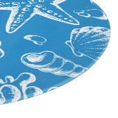 青のビーチパターン カッティングボード (角)