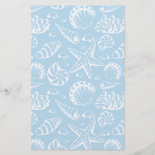 青のビーチパターン 便箋 (正面)