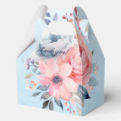 青のピンクと青の水色の花模様 フェイバーボックス (正面)