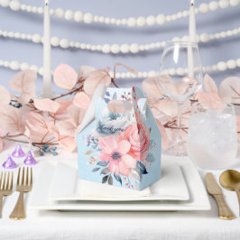 青のピンクと青の水色の花模様 フェイバーボックス