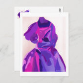 青のファッショニスタ花型女性歌手 ポストカード (正面/裏面)