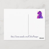 青のファッショニスタ花型女性歌手 ポストカード (裏面)