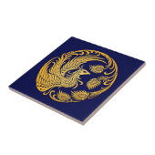 青のフェニックスの伝統的で黄色い円 タイル (側面)