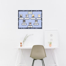 青のフォトファミリーツリー縁どヴィンテージ旋回