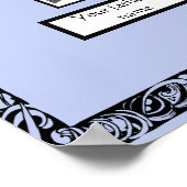 青のフォトファミリーツリー縁どヴィンテージ旋回 ポスター (角)