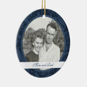 青のフローラ枠:記念:写真オーナメント セラミックオーナメント (右)