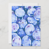 青のプラム水彩|進行中の遠くにパーティー 招待状 (裏面)