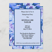 青のプラム水彩|進行中の遠くにパーティー 招待状 (正面/裏面)