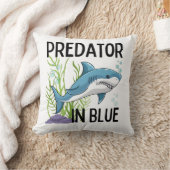 青のプレーター，サメ，漫画のスタイル クッション (ブランケット)