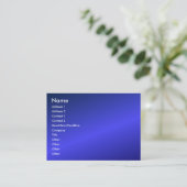 青のプロファイルカード 名刺 (スタンド正面)
