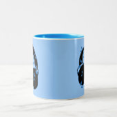 青のベビーのための音符が付いているヘッドホーン ツートーンマグカップ (中央)