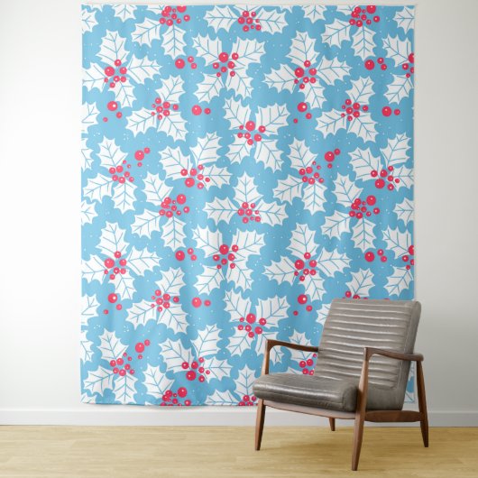 青のホリーベリー タペストリー (インサイチュ)