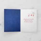 青のホワイトランタンキャンドルとオーナメントカード カード (内部)