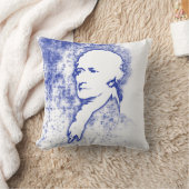 青のポップアートのポートレートアレクサンダー・ハミルトン クッション (ブランケット)