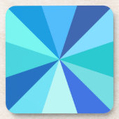 青のポップアートのモダン60sファンキーで幾何学的な光線 コースター (正面)