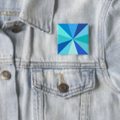 青のポップアートのモダン60sファンキーで幾何学的な光線 缶バッジ (インサイチュ)