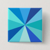 青のポップアートのモダン60sファンキーで幾何学的な光線 缶バッジ (正面)