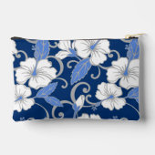 青のポリネシアの夢のパターン アクセサリーポーチ (裏面)