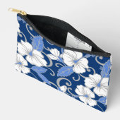 青のポリネシアの夢のパターン アクセサリーポーチ (見開き)