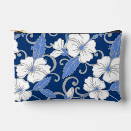 青のポリネシアの夢のパターン アクセサリーポーチ