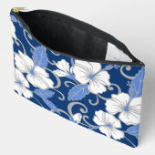 青のポリネシアの夢のパターン アクセサリーポーチ (見開き)