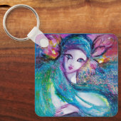 青のマスク/ベネチアンマスカレードマスク キーホルダー (正面)