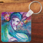 青のマスク/ベネチアンマスカレードマスク キーホルダー (裏面)