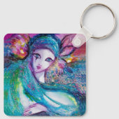 青のマスク/ベネチアンマスカレードマスク キーホルダー (裏面)