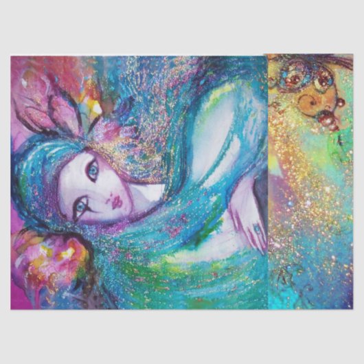 青のマスク/ベネチアンマスカレードマスク 薄葉紙 (正面)