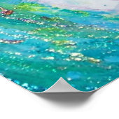 青のマスク/ベネチアンマスカレード顔 ポスター (角)