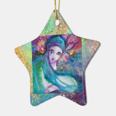 青のマスク/ヴェネツィアの仮装マスク セラミックオーナメント (左)