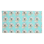 青のマルタの子犬 枕カバー (裏面-右)