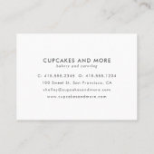 青のミニマエレガントリストサンキューカード 名刺 (裏面)