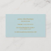 青のミニマ淡い色のリスト名刺 名刺 (裏面)