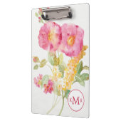 青のモノグラム|の白いデイジー クリップボード (左)