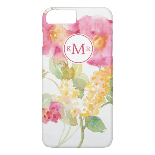 青のモノグラム|の白いデイジー Case-Mate iPhoneケース (裏面)