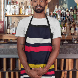 青のユニフォームストライプ エプロン