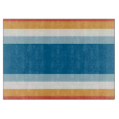 青のユニフォームストライプ カッティングボード (正面)