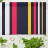 青のユニフォームストライプ キッチンタオル (折り畳み)