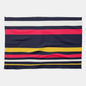 青のユニフォームストライプ キッチンタオル (横)