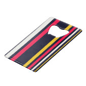 青のユニフォームストライプ クレジットカード栓抜き (正面アングル)