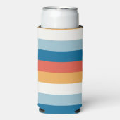 青のユニフォームストライプ スリム缶クーラー (Seltzer正面)