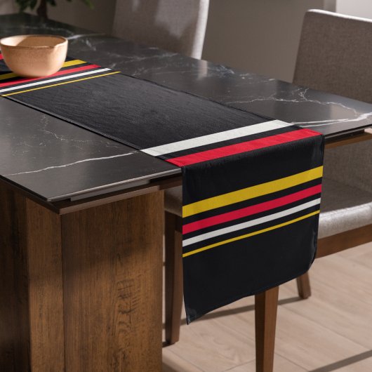 青のユニフォームストライプ ロングテーブルランナー