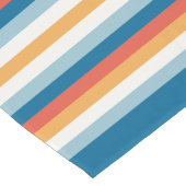 青のユニフォームストライプ ロングテーブルランナー (コーナー)