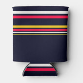 青のユニフォームストライプ 缶クーラー (正面)