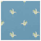 青のユリの谷の花の水玉模様 ファブリック (クローズアップ)